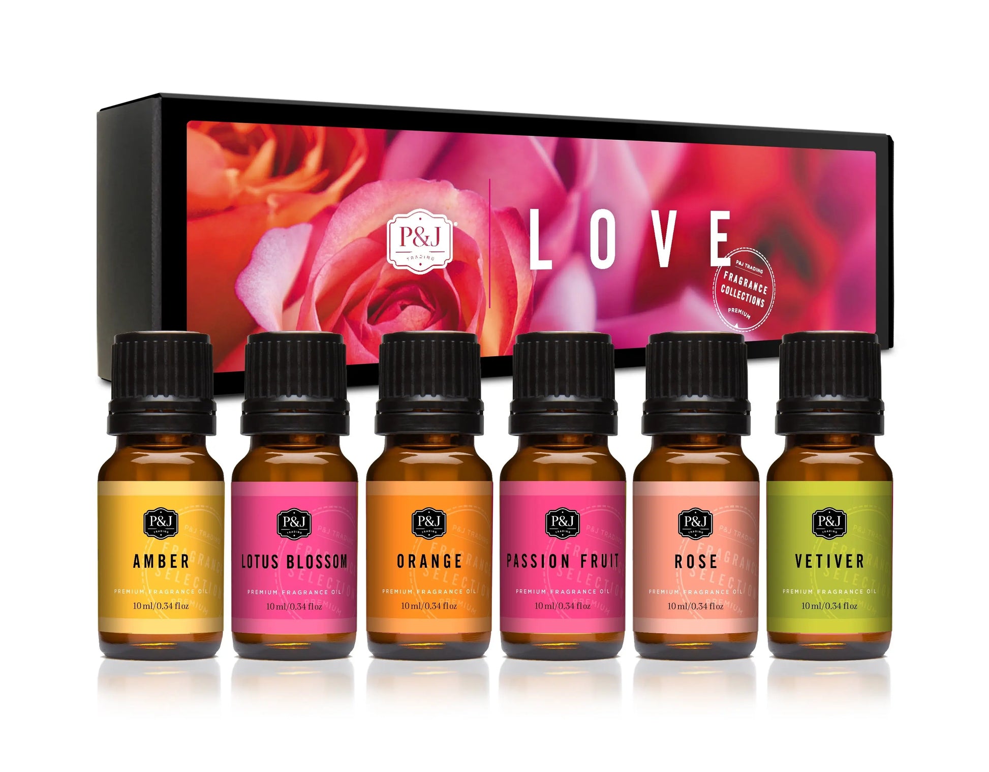 Love Set of 6 Fragrance Oils 10ml P&J Trading