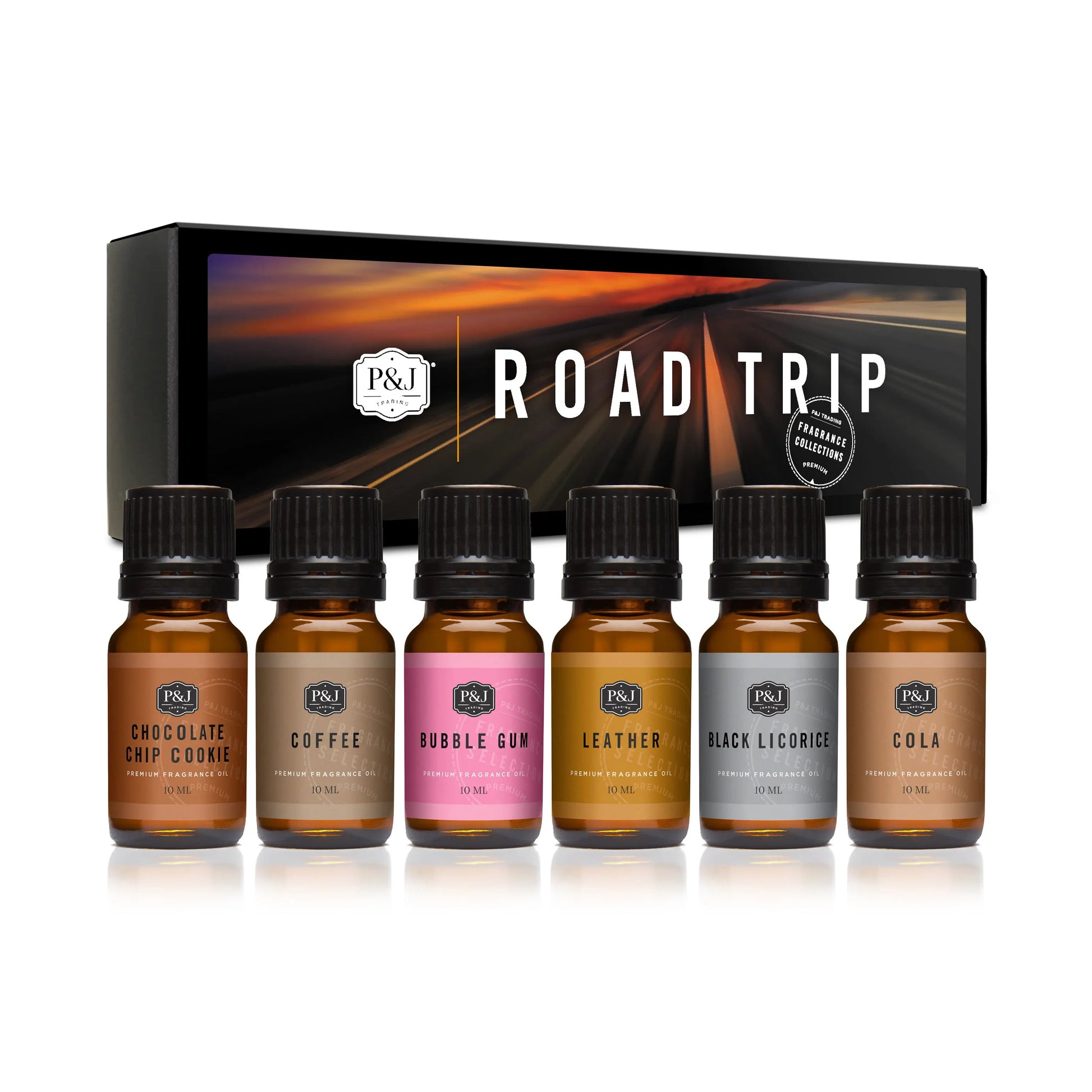 Road Trip Set of 6 Fragrance Oils 10ml P&J Trading