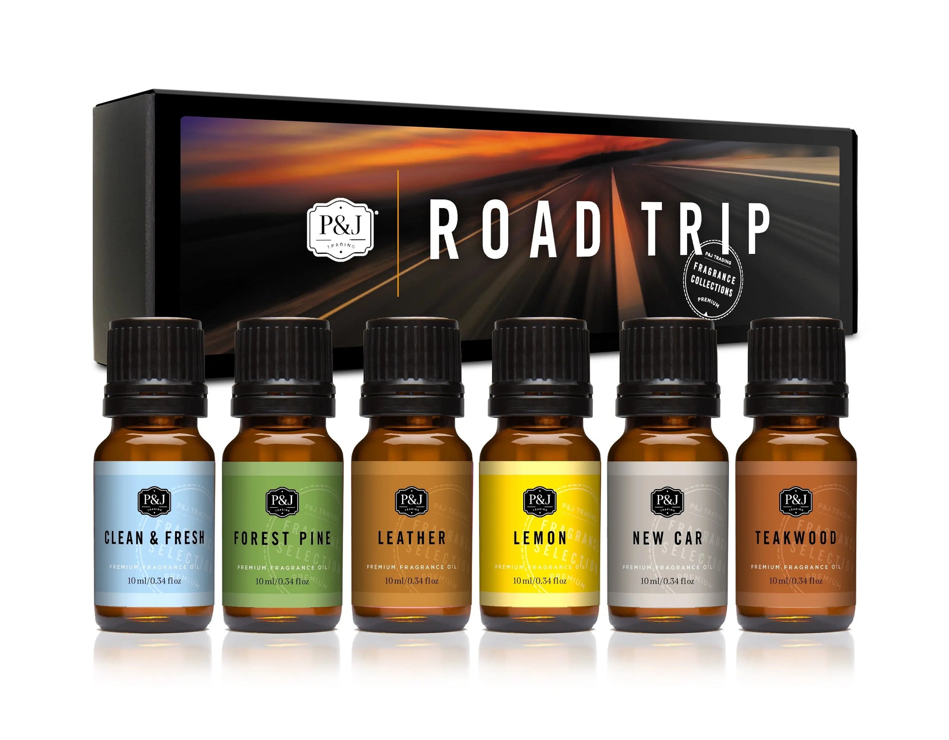 Road Trip Set of 6 Fragrance Oils 10ml P&J Trading