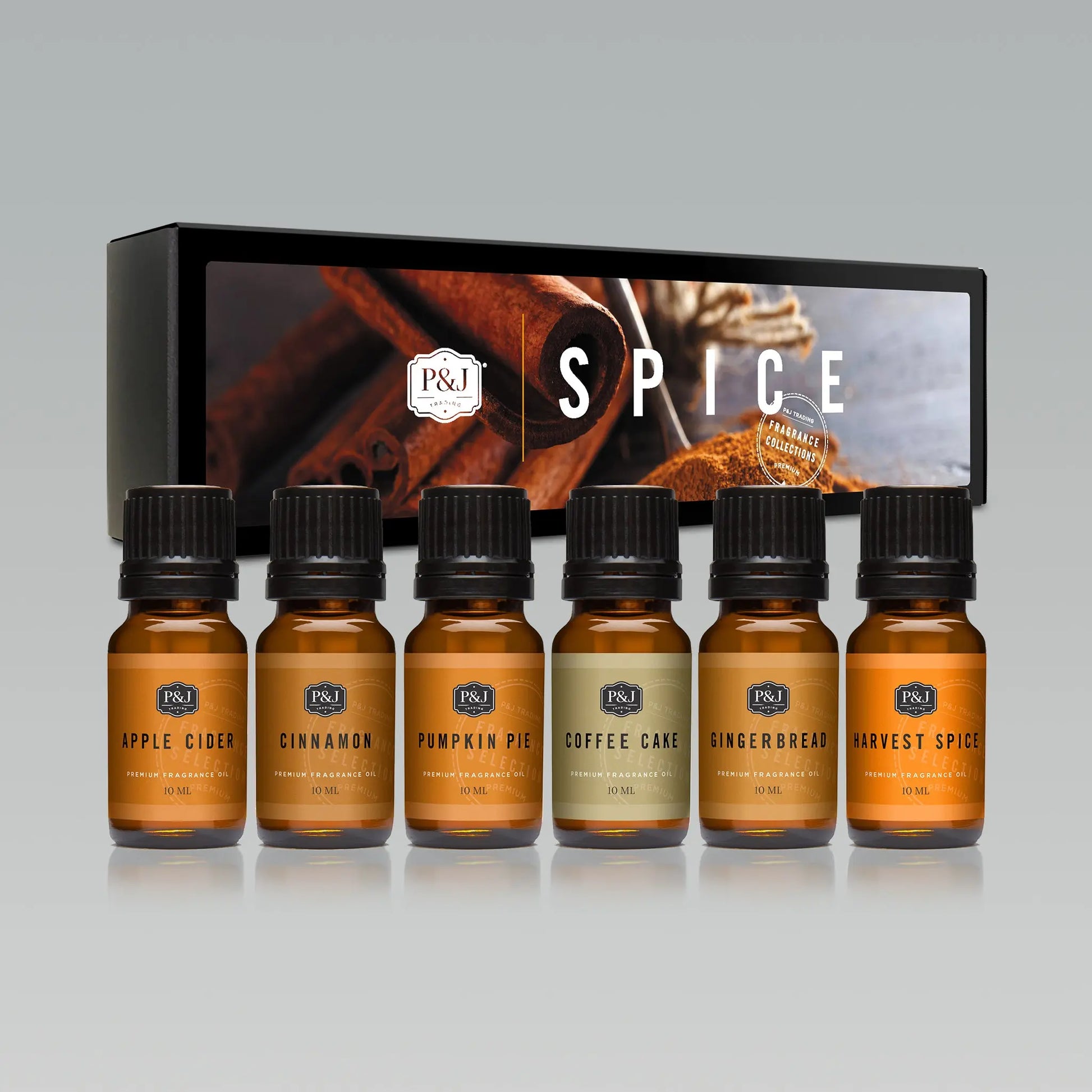 P&J Trading Spice Set of 6 Premium Grade Fragrance Oils - Cinnamon, Harvest  Spice, Apple Cider, Coffee Cake, Gingerbread, Pumpkin Pie - 10ml
