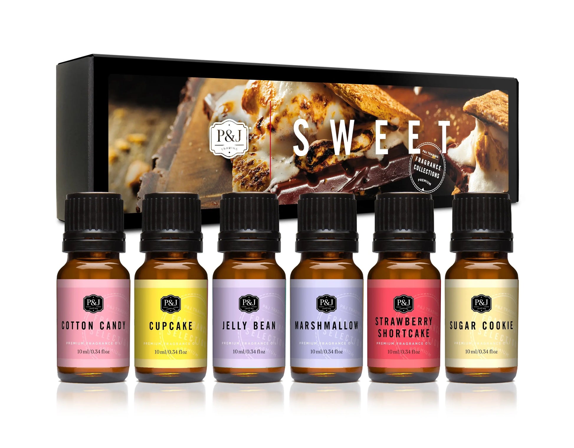 Sweet Set of 6 Fragrance Oils 10ml P&J Trading